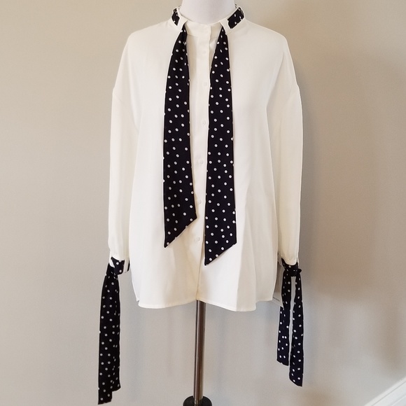 Zara Tops - NWT Zara | Shirt w/ Polka Dot Bows